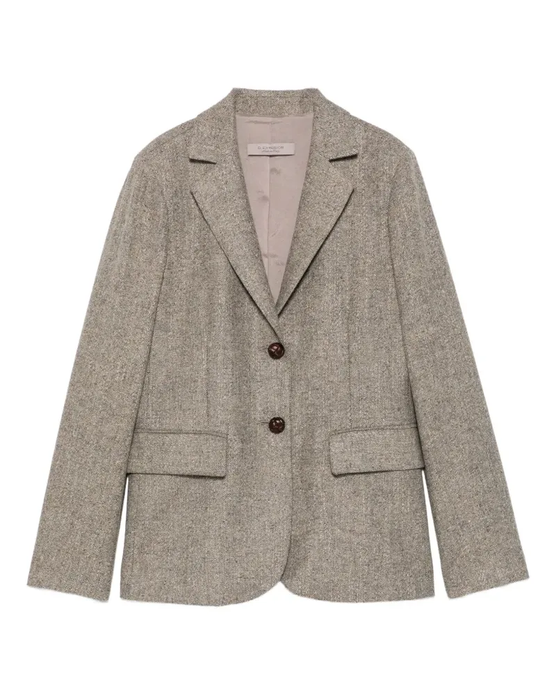 D.EXTERIOR herringbone single-breasted blazer - Nude Nude