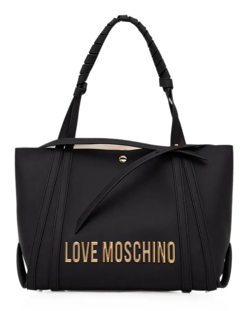 Moschino logo-lettering knot-detail tote bag - Schwarz Schwarz