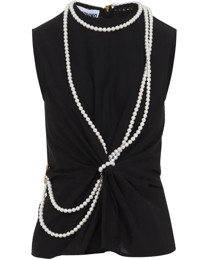 Moschino Top mit Perlendetail - Schwarz Schwarz