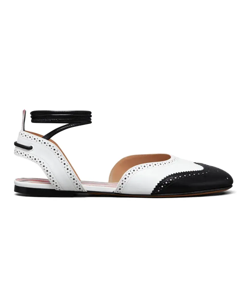 Thom Browne Flache d'Orsay Pumps mit Flügelspitze - Weiß Weiß
