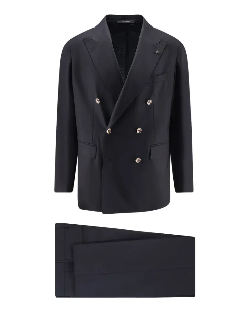 Tagliatore pin-detail double-breasted suit - Schwarz Schwarz