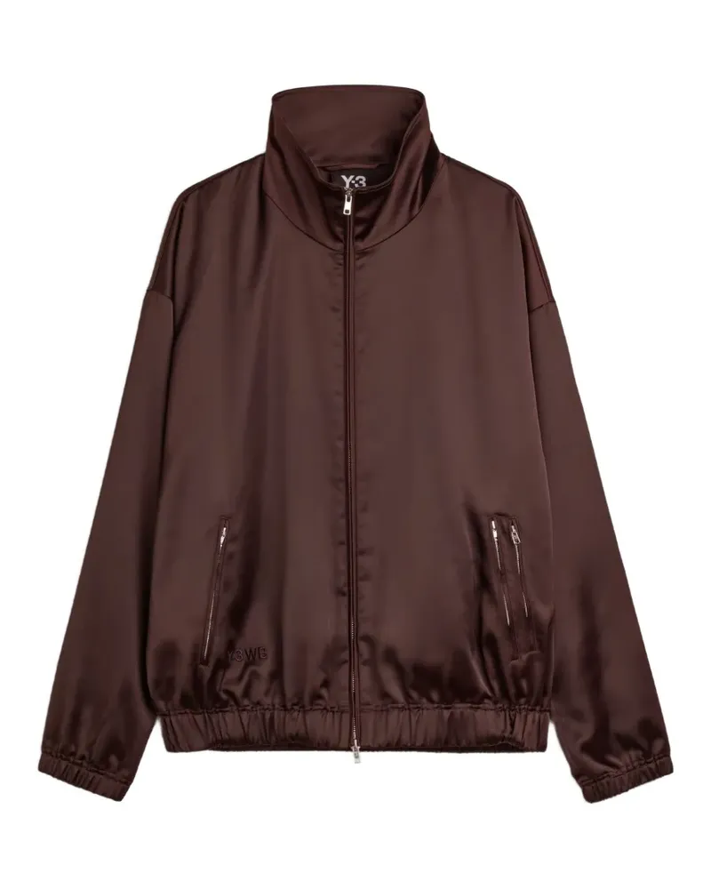 Y-3 x Wales Bonner embroidered satin-finish jacket - Braun Braun