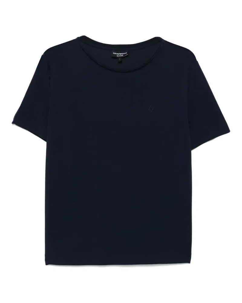 Emporio Armani T-Shirt mit Logo-Stickerei - Blau Blau