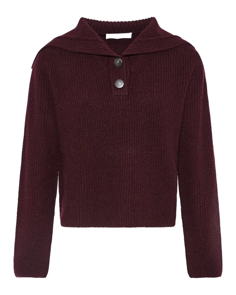 Yves Salomon Pullover mit geknöpftem Matrosenkragen - Rot Rot
