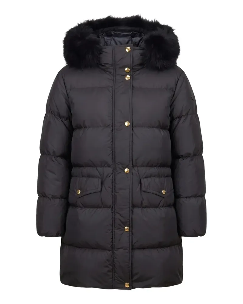 Moncler Daunenmantel mit Pelzbesatz - Schwarz Schwarz