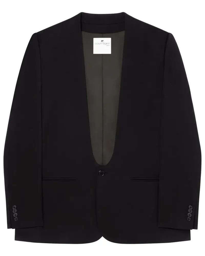 Courrèges Sakko mit Logo-Patch - Schwarz Schwarz