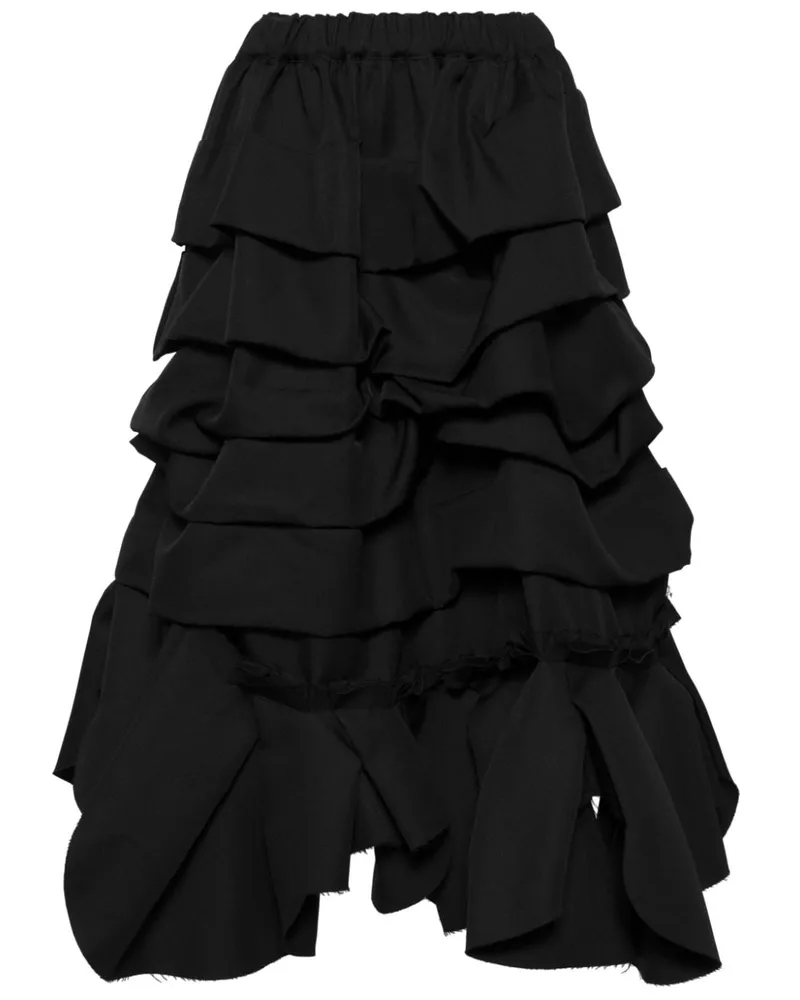 Comme des Garçons Gerüschter Stufenrock - Schwarz Schwarz