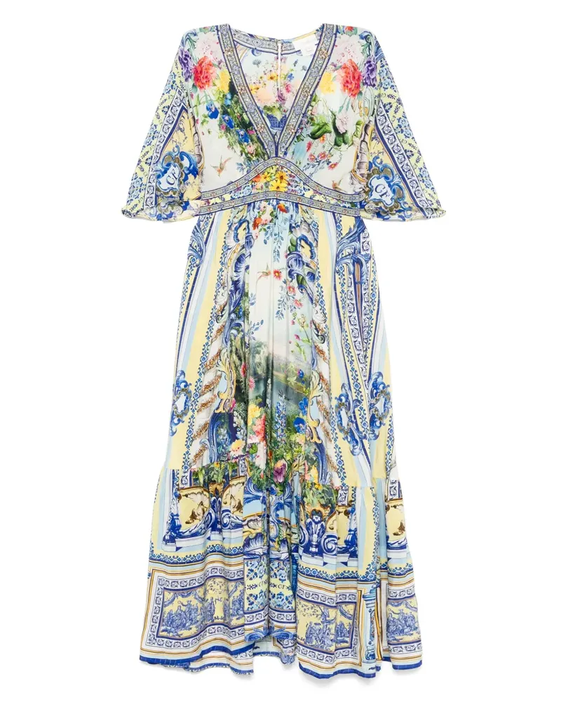 Camilla Tailliertes Maxikleid - Blau Blau