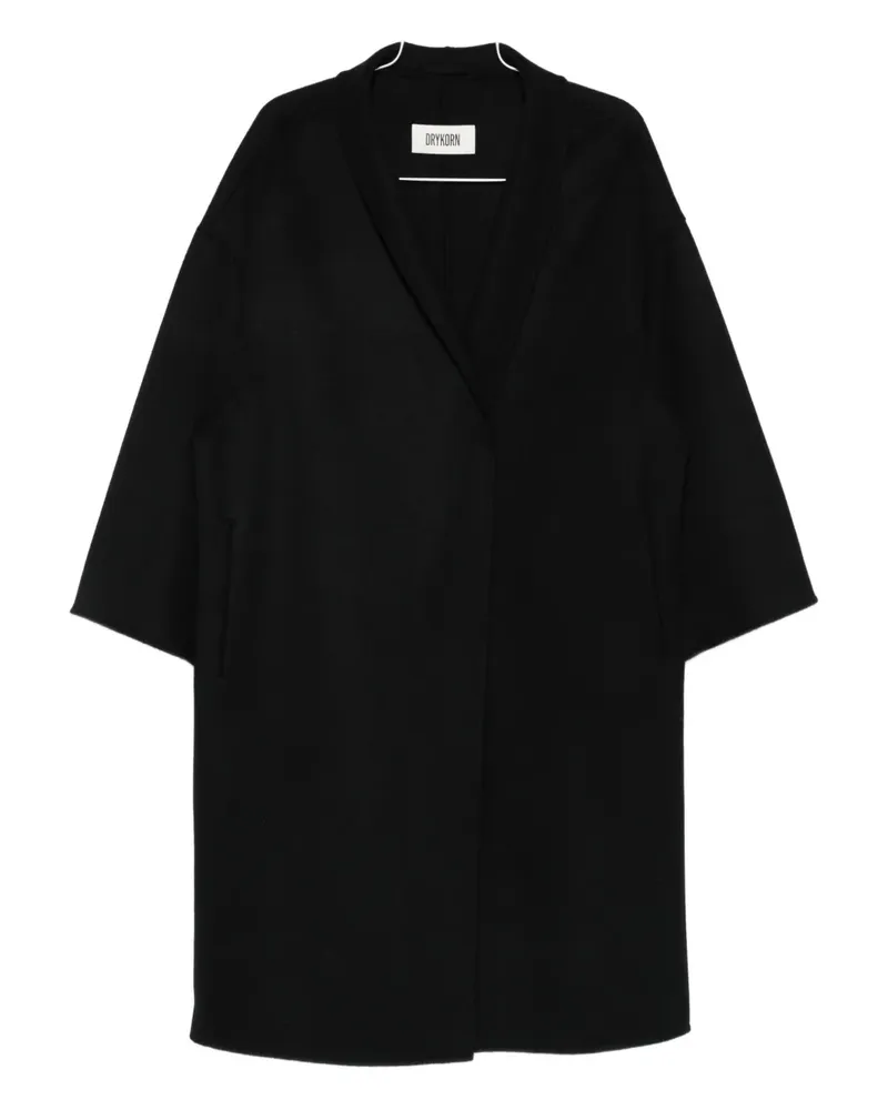 Drykorn V-neck button-front coat - Schwarz Schwarz