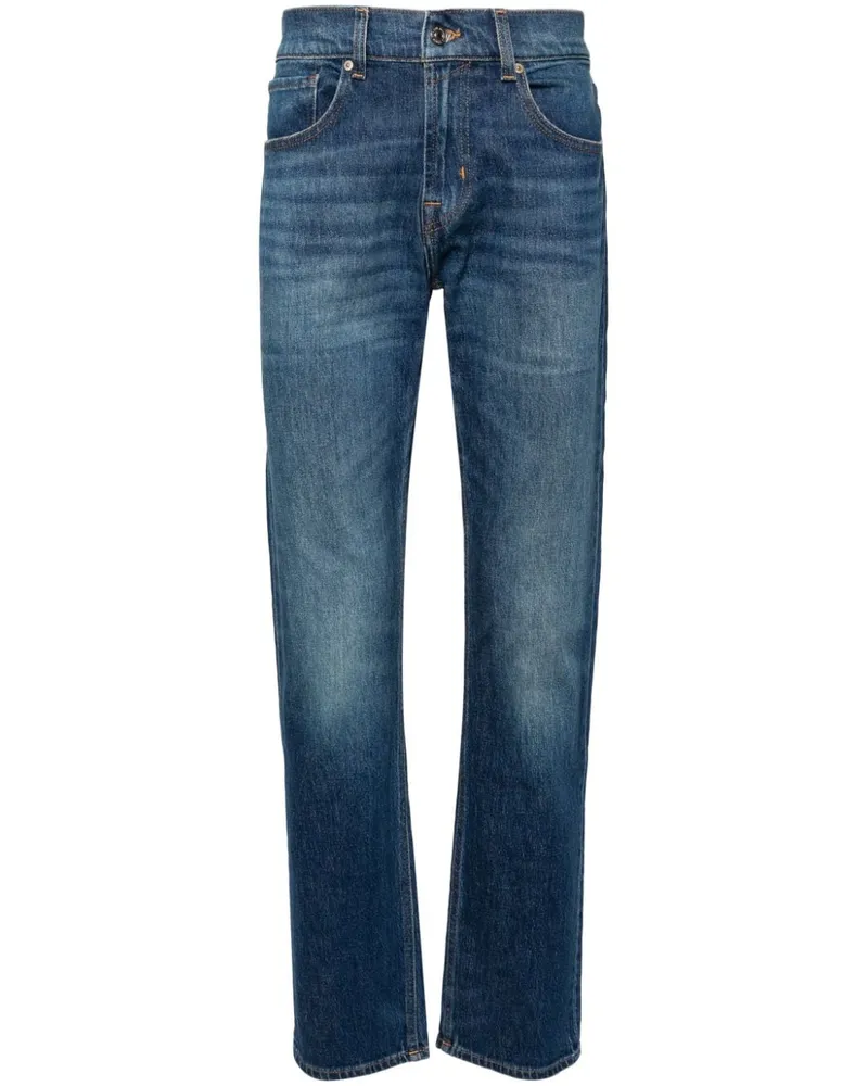 7 for all mankind Halbhohe Exchange Straight-Leg-Jeans Blau