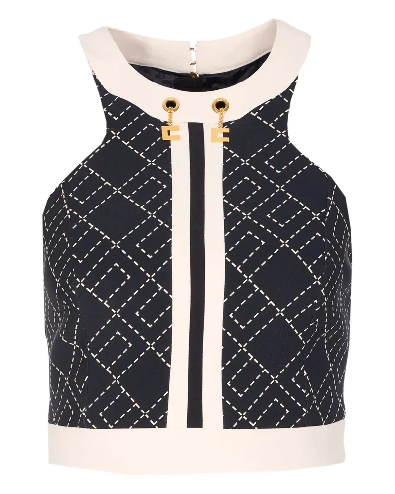 Elisabetta Franchi Top mit Neckholder - Schwarz Schwarz