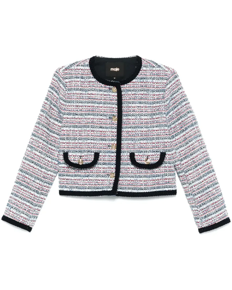 Maje Jacke aus Tweed - Blau Blau