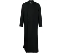 Langer Mantel mit Stehkragen - Schwarz