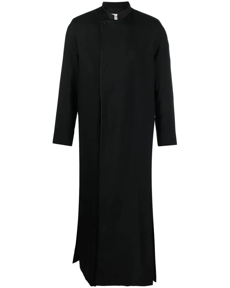 Saint Laurent Langer Mantel mit Stehkragen - Schwarz Schwarz