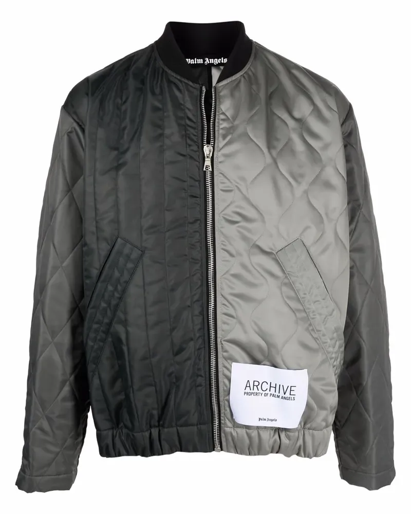Palm Angels Bomberjacke mit Logo - Grau Grau