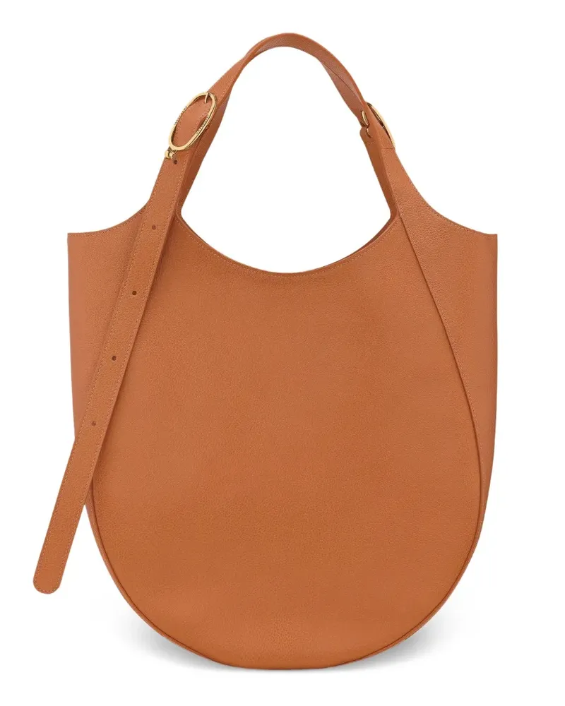 Longchamp Le Foulonné XL Tote Bag aus strukturiertem Leder - Braun Braun