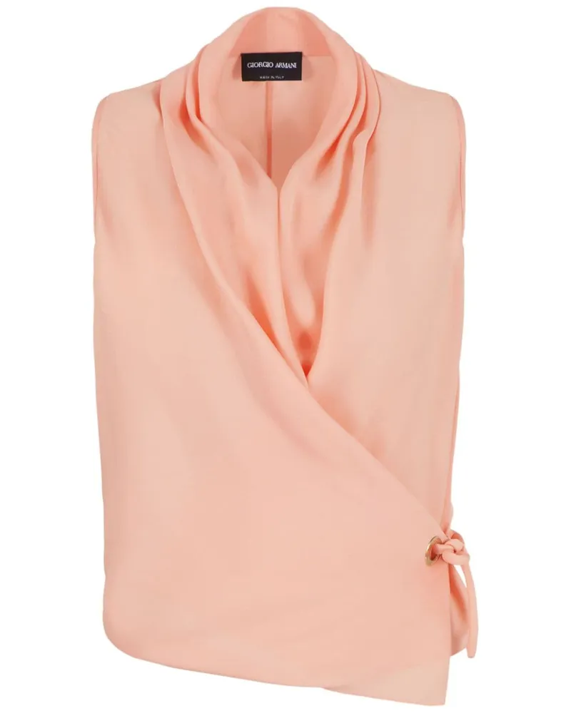 Giorgio Armani Drapiertes Seidentop - Rosa Rosa