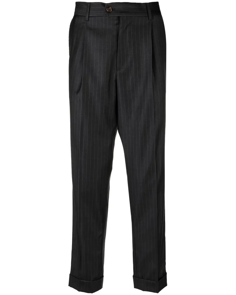 Brunello Cucinelli Chalk-Stripe virgin-wool tailored trousers - Grau Grau