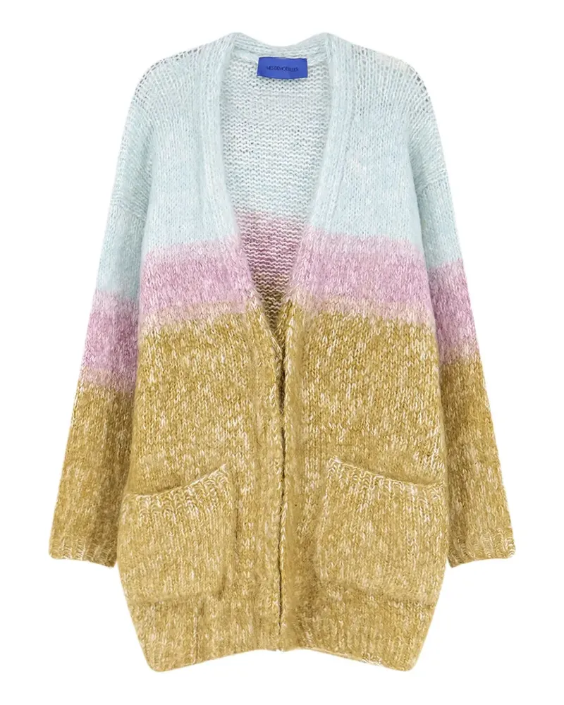 Mes Demoiselles Grob gestrickter Watela Cardigan in Colour-Block-Optik - Gelb Gelb