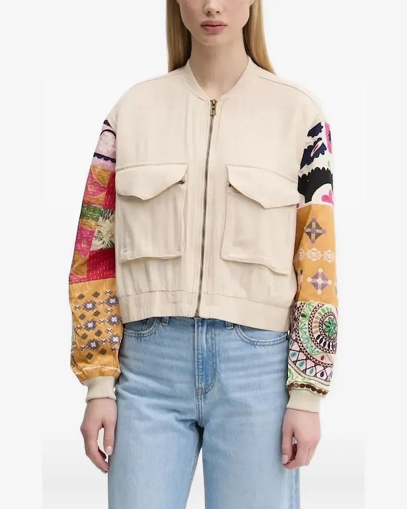 Desigual Bomberjacke im Patchwork-Look - Nude Nude