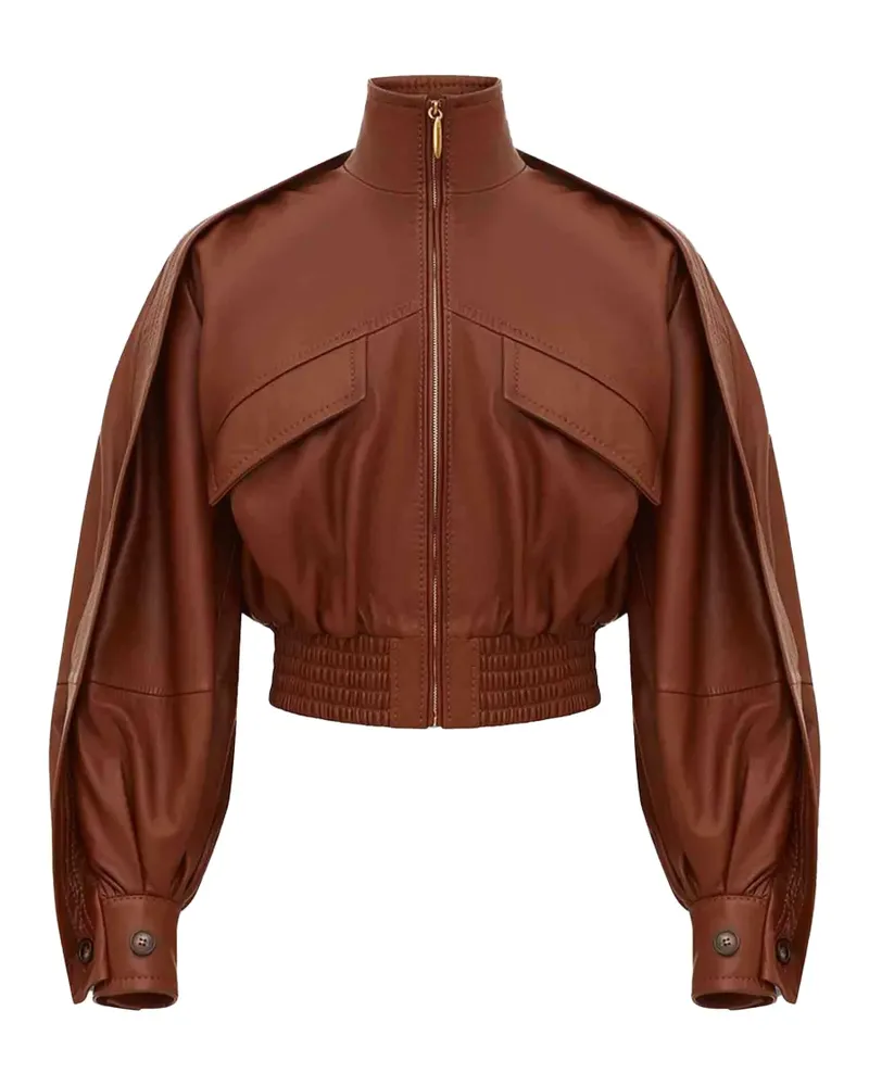 Zimmermann Luna leather bomber jacket - Braun Braun