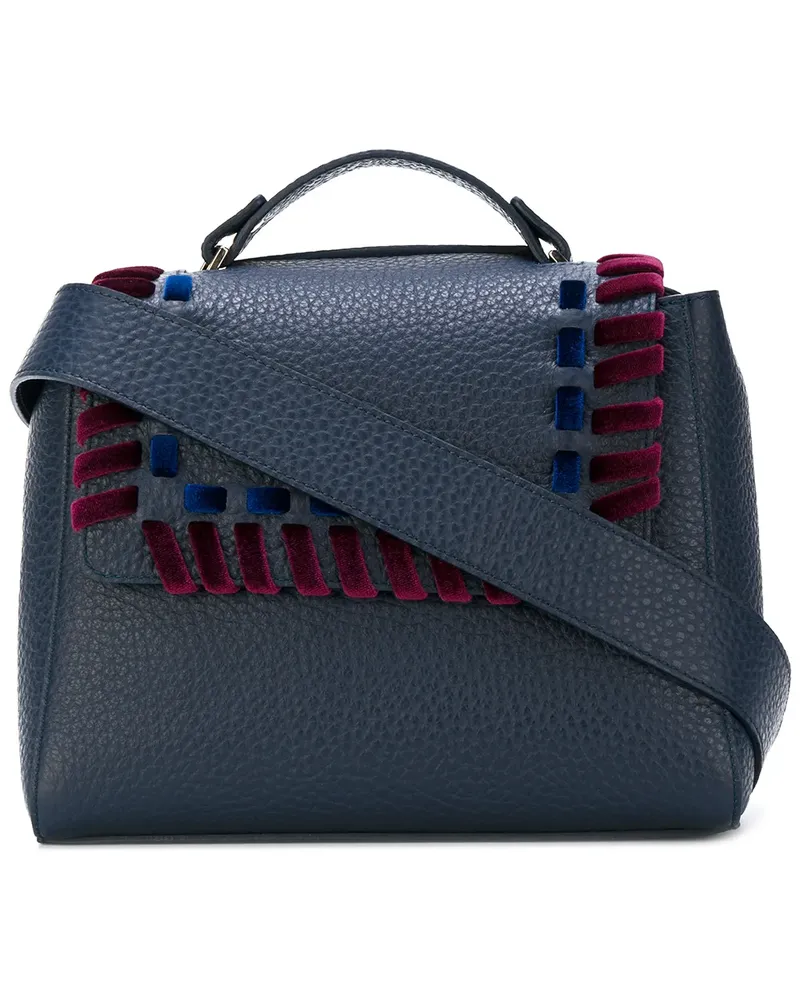 Orciani Handtasche mit Logo-Applikation - Blau Blau