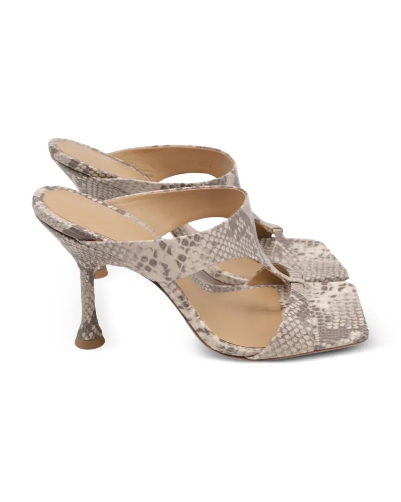 Reformation Aubree Cutout leather heeled sandals - Nude Nude