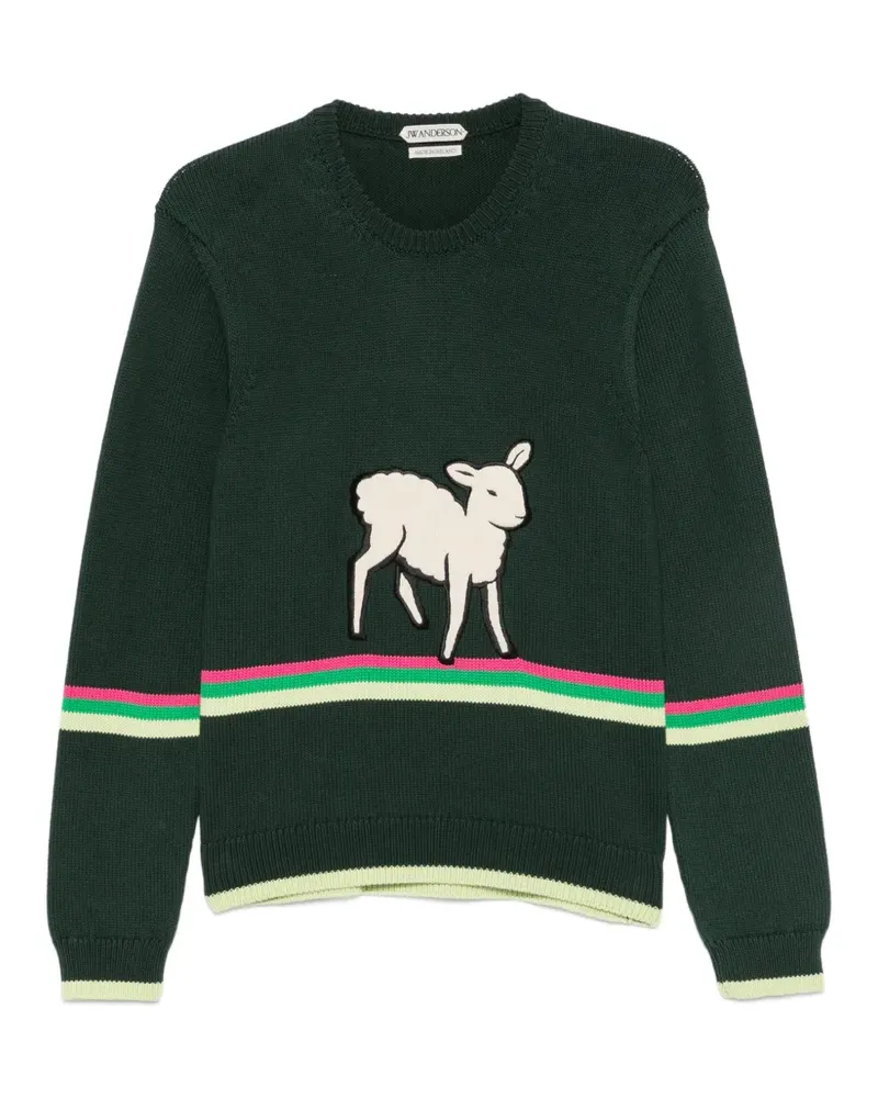 J.W.Anderson sheep-patch sweater - Grün Grün