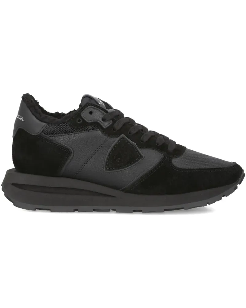 Philippe Model Lauf-Sneakers mit Kontrasteinsätzen - Schwarz Schwarz