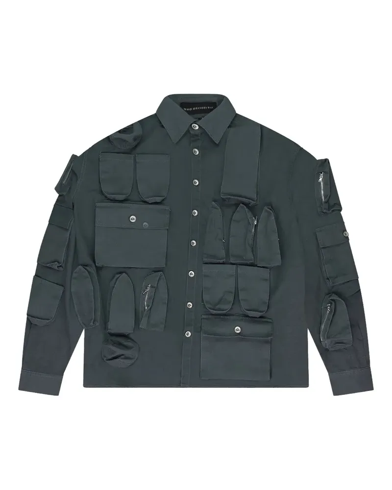 WHO DECIDES WAR pocket tech jacket - Grau Grau