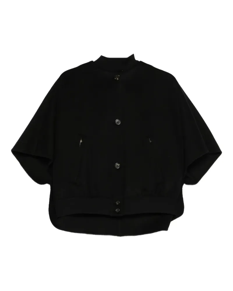 Max Mara Geknöpfte Cape-Jacke - Schwarz Schwarz