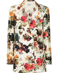 Alberto Biani Blazer mit Blumen-Print Nude