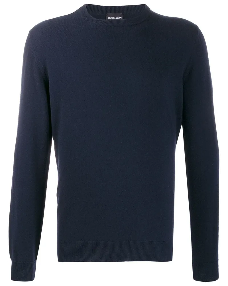 Giorgio Armani Fein gestrickter Pullover - Blau Blau