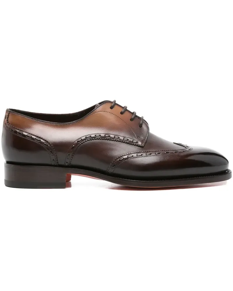 Santoni Schuhe mit Lederstickerei - Braun Braun