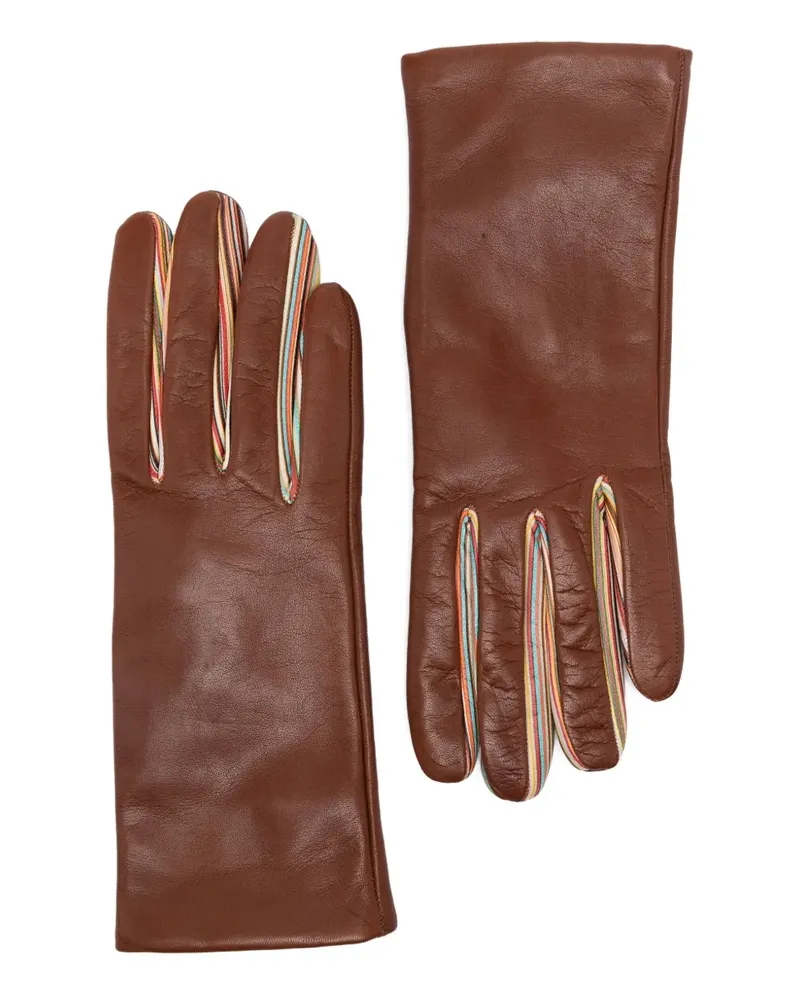 Paul Smith Handschuhe mit Streifen - Braun Braun