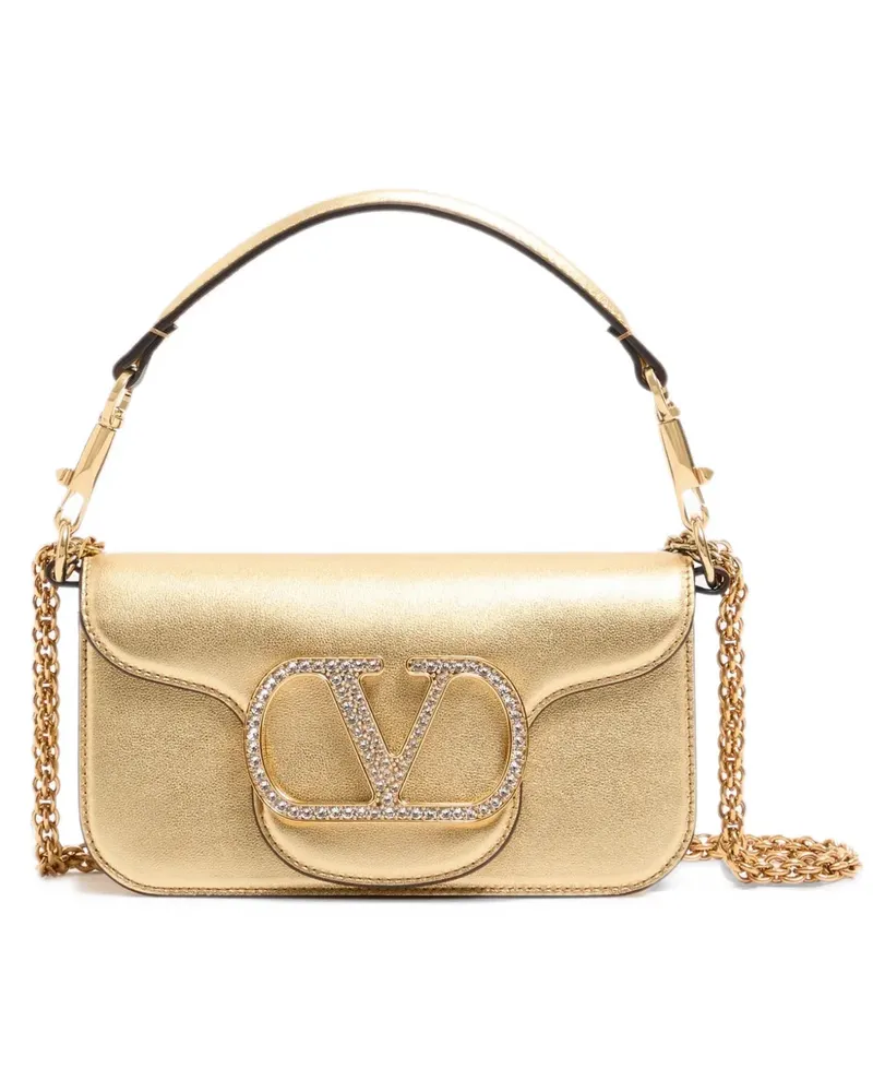 Valentino Garavani Locò crystal-embellished shoulder bag - Gold Gold