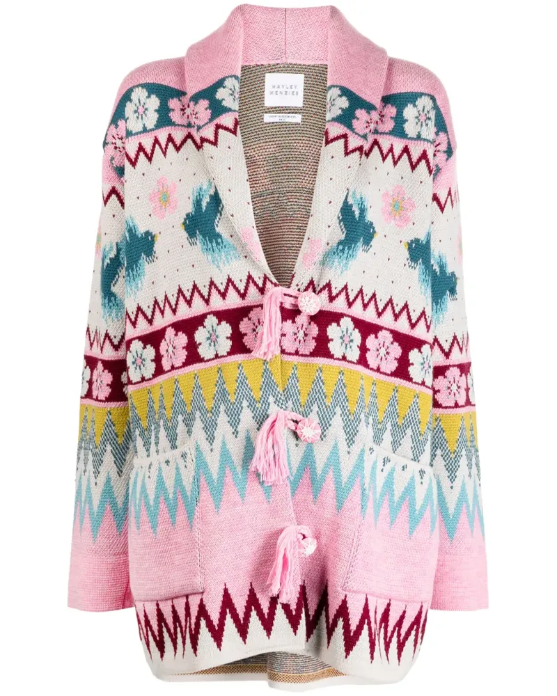 Hayley Menzies Cardigan mit Intarsienmuster - Rosa Rosa