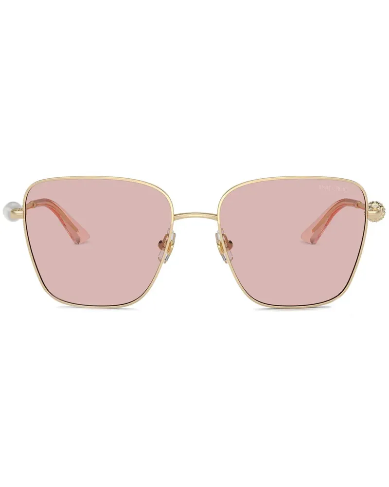 Jimmy Choo Sonnenbrille mit eckigem Gestell - Gold Gold