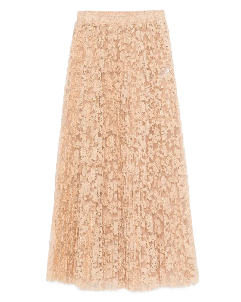 Ermanno Scervino Faltenrock aus Blumenspitze - Nude Nude
