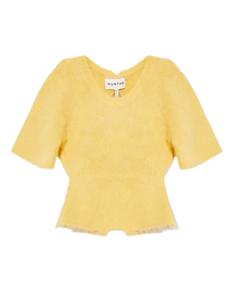 MUNTHE Rylaine bow-back knit T-shirt - Gelb Gelb