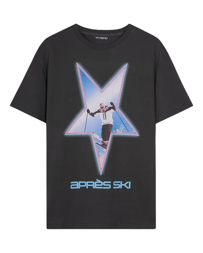 OPEN YY T-Shirt mit Sterne-Print - Schwarz Schwarz