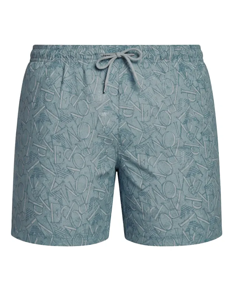 Emporio Armani drawstring printed swim shorts - Blau Blau