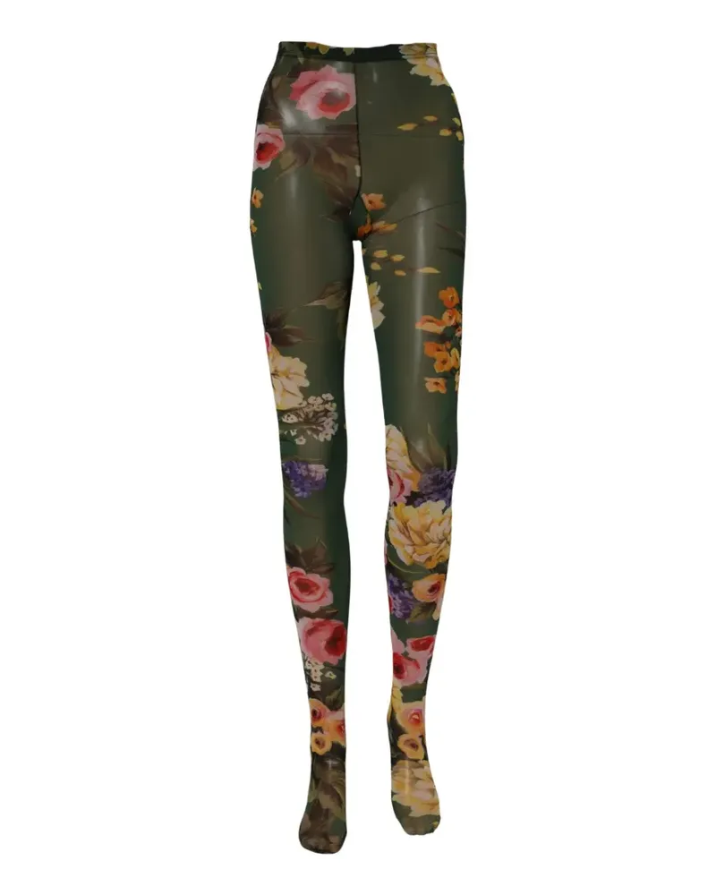 Dolce & Gabbana floral-print tights - Grün Grün