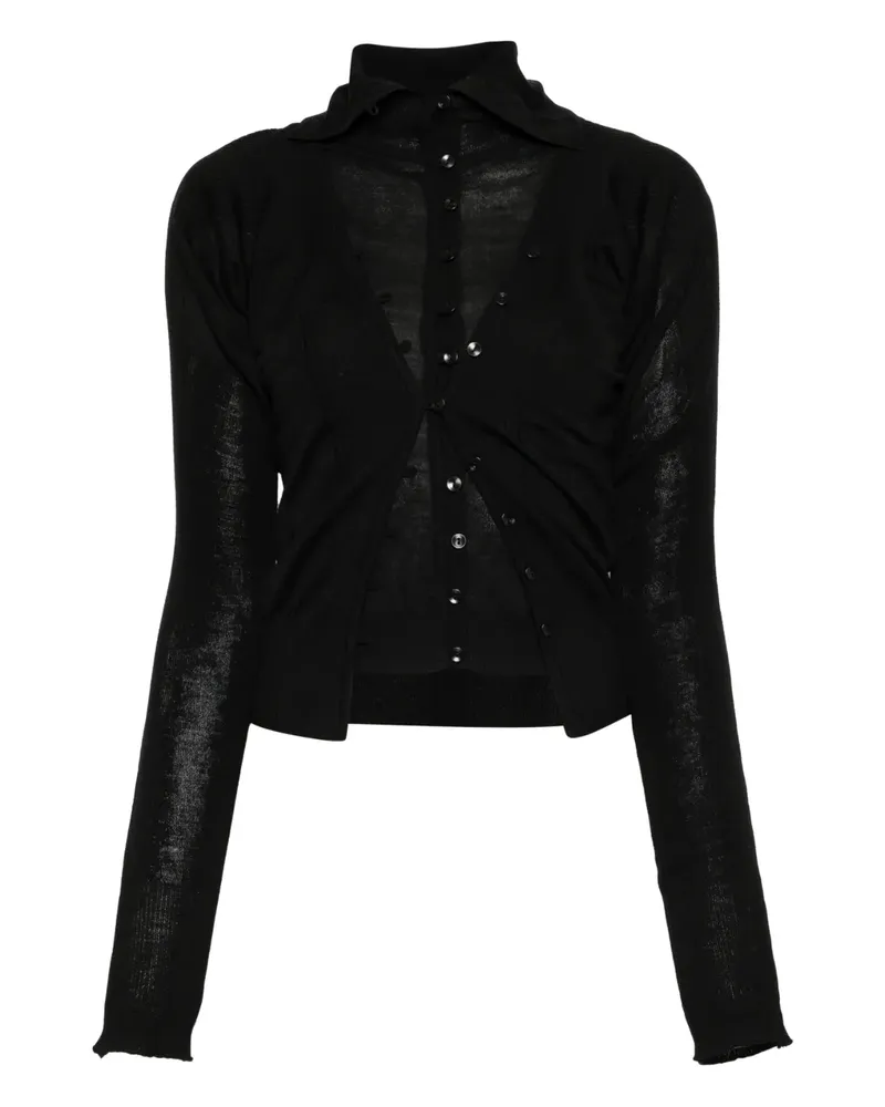 LOW CLASSIC Cardigan im Layering-Look - Schwarz Schwarz