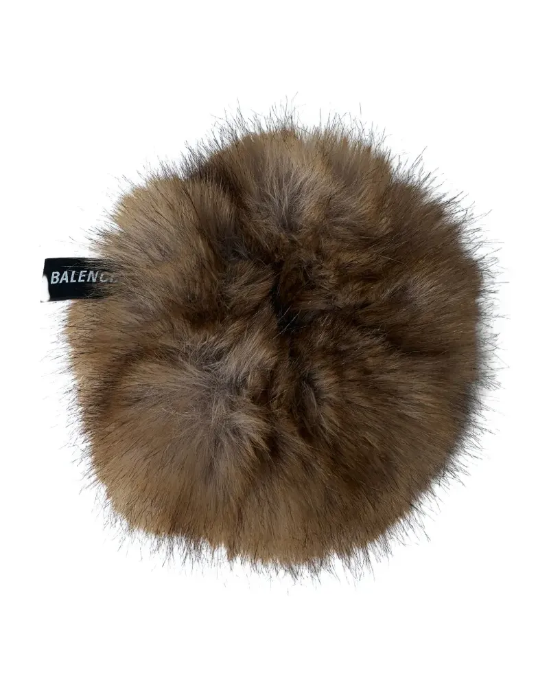 Balenciaga Holli faux-fur round scrunchie - Braun Braun