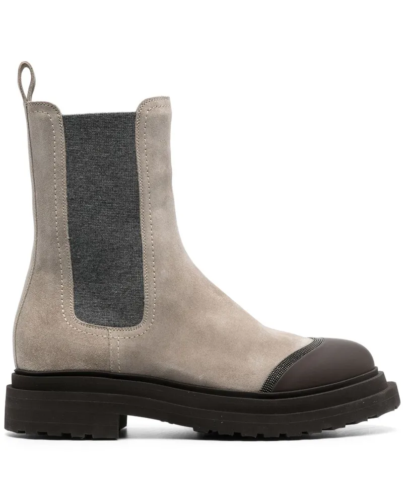 Brunello Cucinelli Stiefeletten aus Wildleder 50mm - Nude Nude