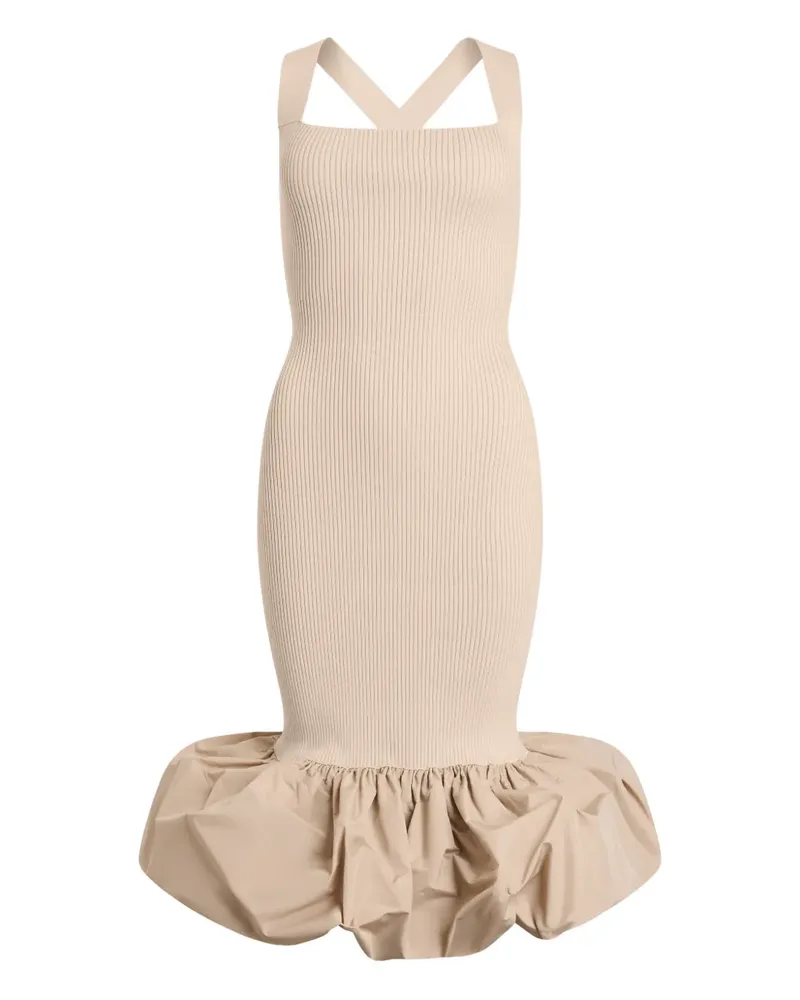 Patou Gestricktes Midikleid mit Rüschen - Nude Nude