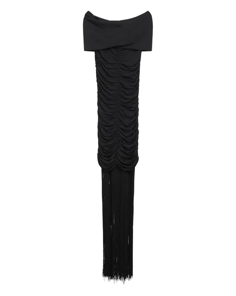 KHAITE Drapiertes Kleid mit Fransen - Schwarz Schwarz
