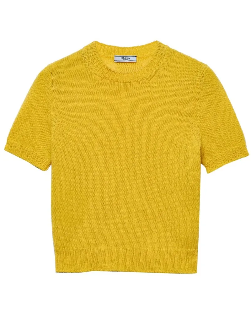 Prada Kurzärmeliger Kaschmirpullover - Gelb Gelb