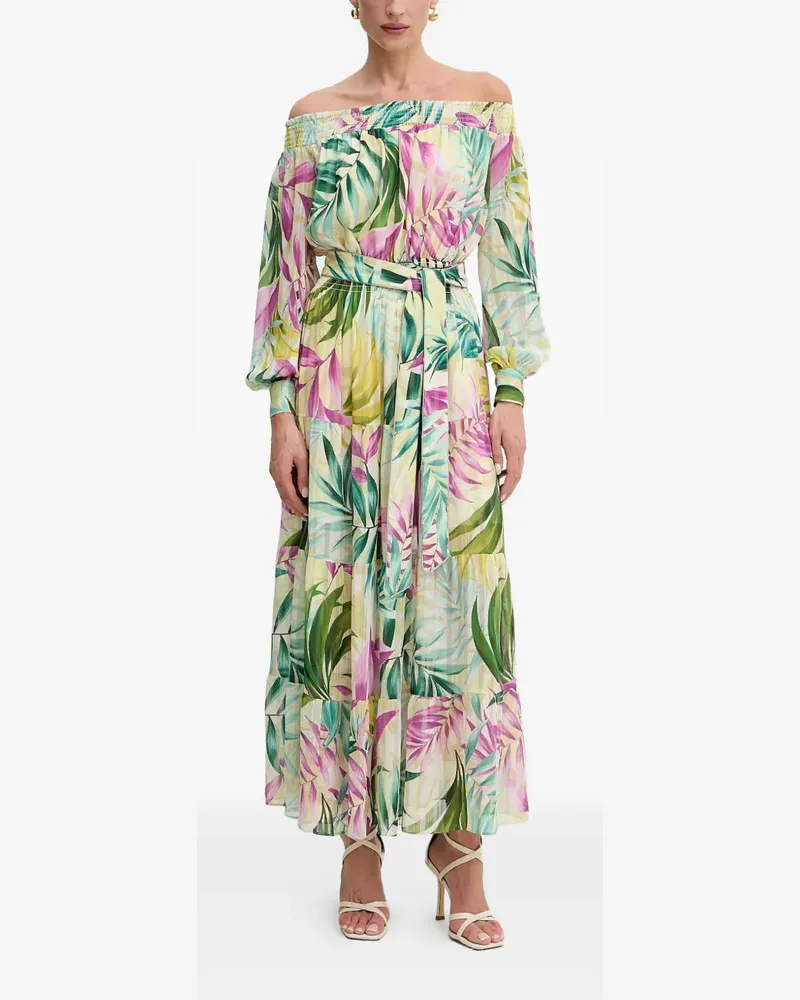 Guess Schulterfreies Stufenkleid - Nude Nude